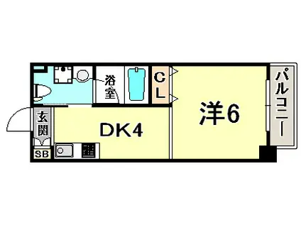 ライフデザイン三宮東(ワンルーム/7階)の間取り写真