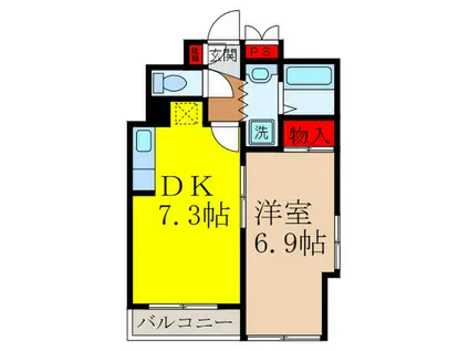 アネービオス(1DK/2階)の間取り写真