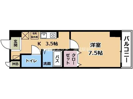 エスポワール(1K/3階)の間取り写真