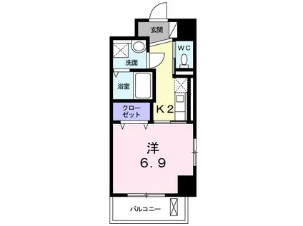 パークサイド K(1K/3階)の間取り写真