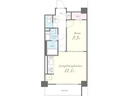 グーフォクォーレ(1LDK/1階)の間取り写真