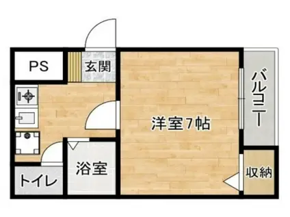 パラス2番館(1K/2階)の間取り写真