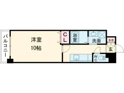 TKアンバーコート六条通(1K/2階)の間取り写真