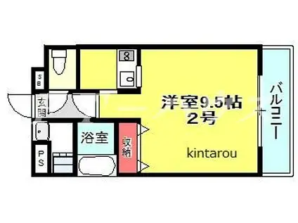 アンブラッセ新検見川(1K/4階)の間取り写真