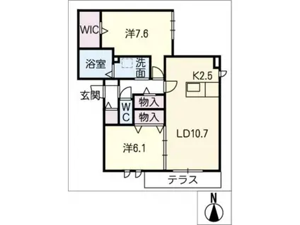 フルーティーVI(2LDK/1階)の間取り写真