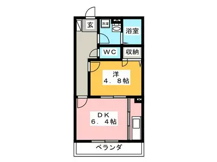 レ・パステック湘南平塚(1DK/3階)の間取り写真