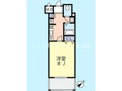 グランヴァンウエストヴィル町田(1K/4階)の間取り写真