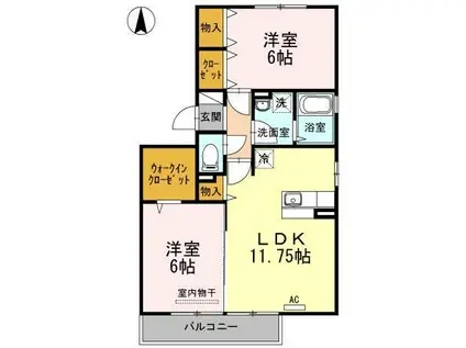 ロアジス(2LDK/2階)の間取り写真