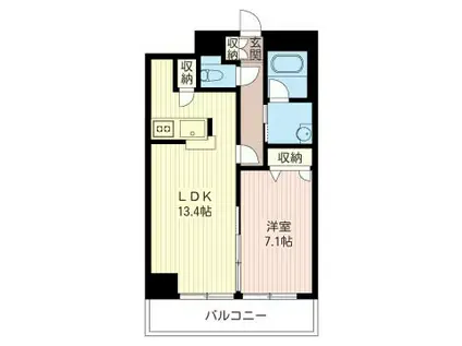 プレジャ湘南台(1LDK/4階)の間取り写真