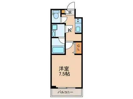 CREVISTA常盤台(1K/2階)の間取り写真