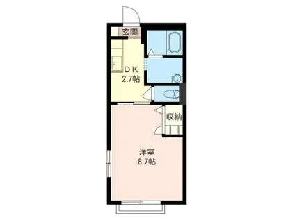 サニーヴィラ馬橋A(1K/1階)の間取り写真