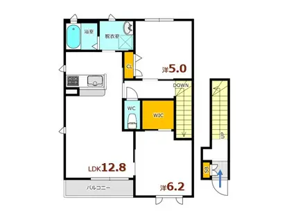 A・LIVE(2LDK/2階)の間取り写真