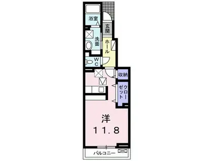 カーサストーリアA(ワンルーム/1階)の間取り写真