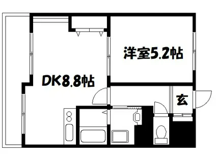 ワイズコート(1LDK/4階)の間取り写真