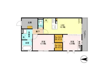 マレオッド岬(2LDK/2階)の間取り写真