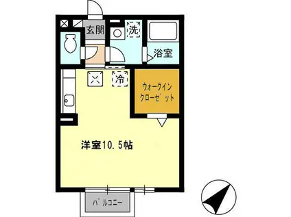 KENT HOUSEA(ワンルーム/1階)の間取り写真