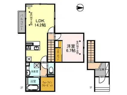 CONTADINO(1LDK/2階)の間取り写真