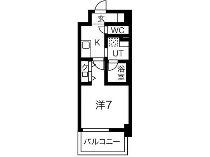 ジュール亀島(1K/5階)の間取り写真