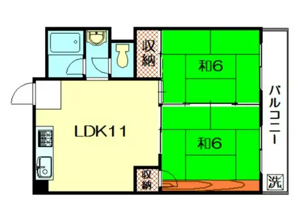 マンション高原(2LDK/3階)の間取り写真