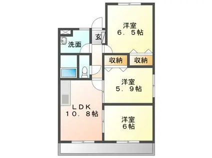 ア・ドリーム鷹之巣(3LDK/3階)の間取り写真