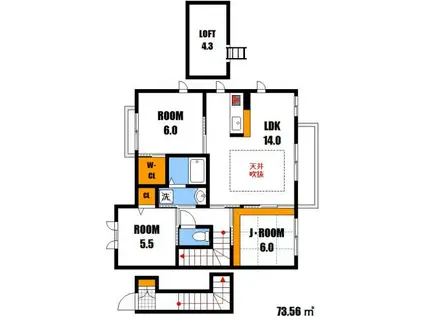 フィオレンテB棟(3LDK/2階)の間取り写真