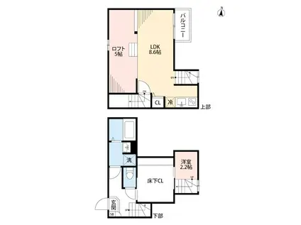 ADC熊本駅南ルミエール(1LDK/1階)の間取り写真