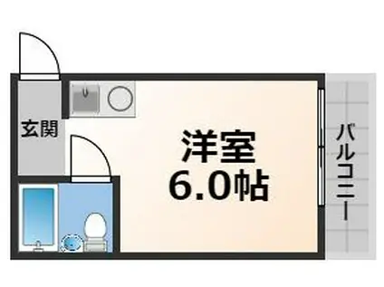 パシフィック今里II(ワンルーム/3階)の間取り写真