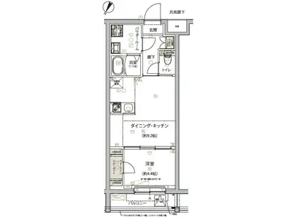 ARCOBALENO SHIMURASAKAUE(1LDK/3階)の間取り写真