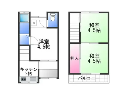 ピークハイツ(3K/1階)の間取り写真