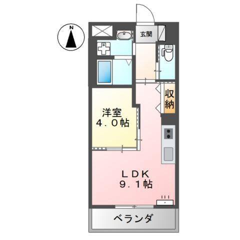 ソレイユ・ルヴァン赤坂(1LDK/3階)の間取り写真