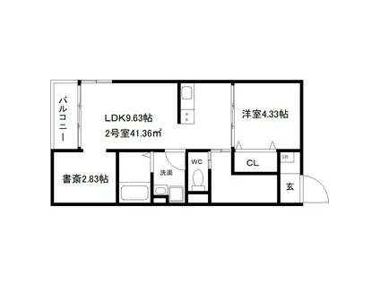 シャロム渡鹿(1SLDK/1階)の間取り写真