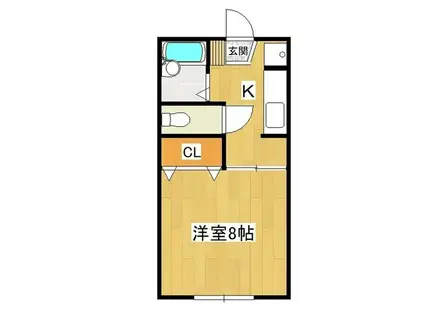 桂コーポ天久保(1K/1階)の間取り写真