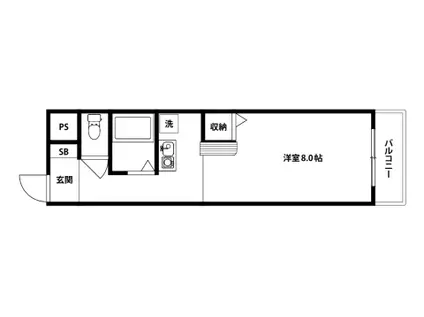 TS COURT(1K/2階)の間取り写真