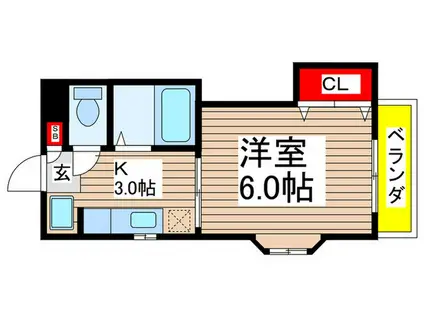 八千代台パーソナルハウスPART6(1K/4階)の間取り写真