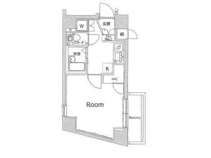 アデッソ旗の台(1K/7階)の間取り写真