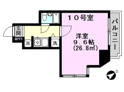 中央第10北松戸ビル(1K/5階)の間取り写真