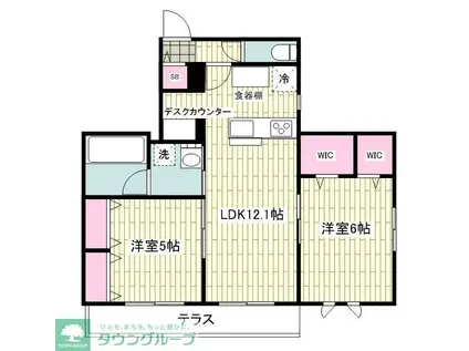 サニーコート瀬戸(2LDK/1階)の間取り写真