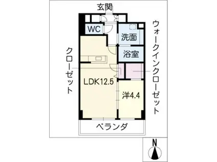 メルベーユ覚王山(1LDK/10階)の間取り写真