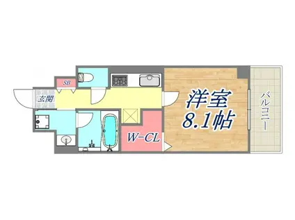 BLANC PUR ブランピュール(1K/7階)の間取り写真