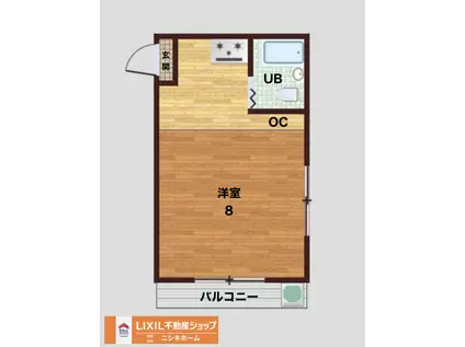 シグナルハイツ論田(ワンルーム/3階)の間取り写真