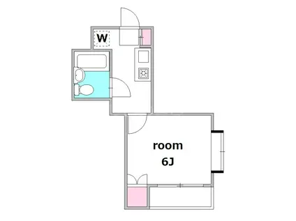 第二ハイツ桐原(1K/2階)の間取り写真