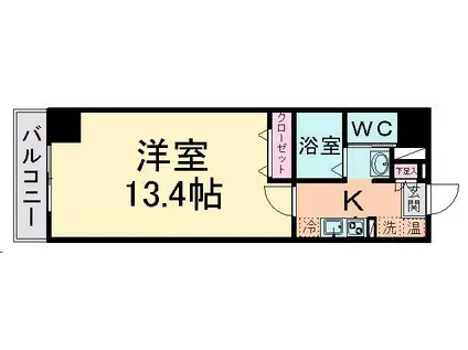 グラン・ドミール仙台駅東(1K/11階)の間取り写真