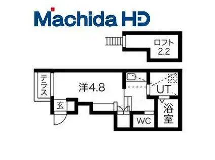あんしん磯馴町08-1054(ワンルーム/1階)の間取り写真