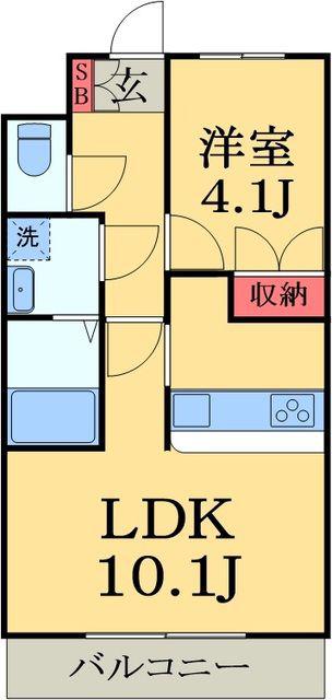 グランティスレーヴ(1LDK/1階)の間取り写真
