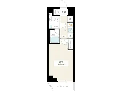 ハイズクレセール清澄白河(1K/3階)の間取り写真