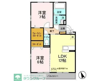 クレアール(2LDK/3階)の間取り写真