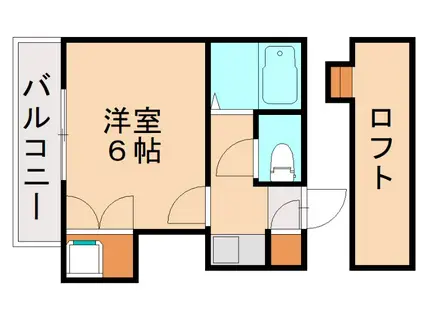 ウェーブ皇后崎(1K/1階)の間取り写真