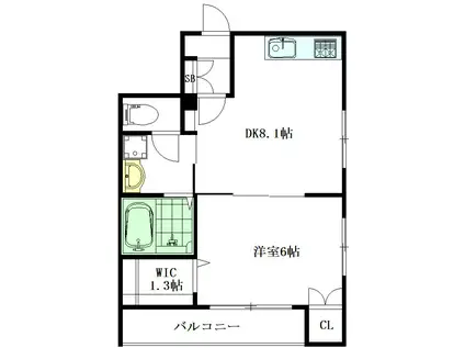 メゾン グリオット(1DK/2階)の間取り写真