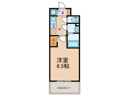 エスリードレジデンス本町パークフロント(1K/2階)の間取り写真