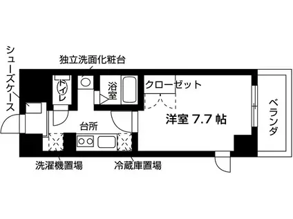春秋ドミトリー(1K/3階)の間取り写真
